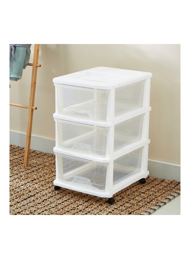Home Box Kevin 3-Tier Drawer Set With Wheels Clear/White 44x59cm  - Image 3