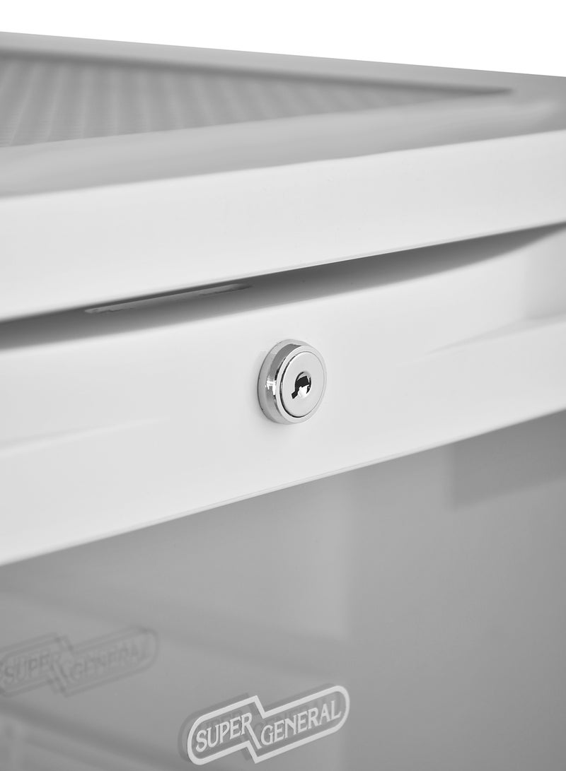 SUPER GENERAL - 275 Liter Gross Compact Single-Door Chiller, Upright Beverage-Showcase, Energy-Saving, Low-Noise, 55 x 57 x 144 Cm 120 W SGSC 256 White - Image 1