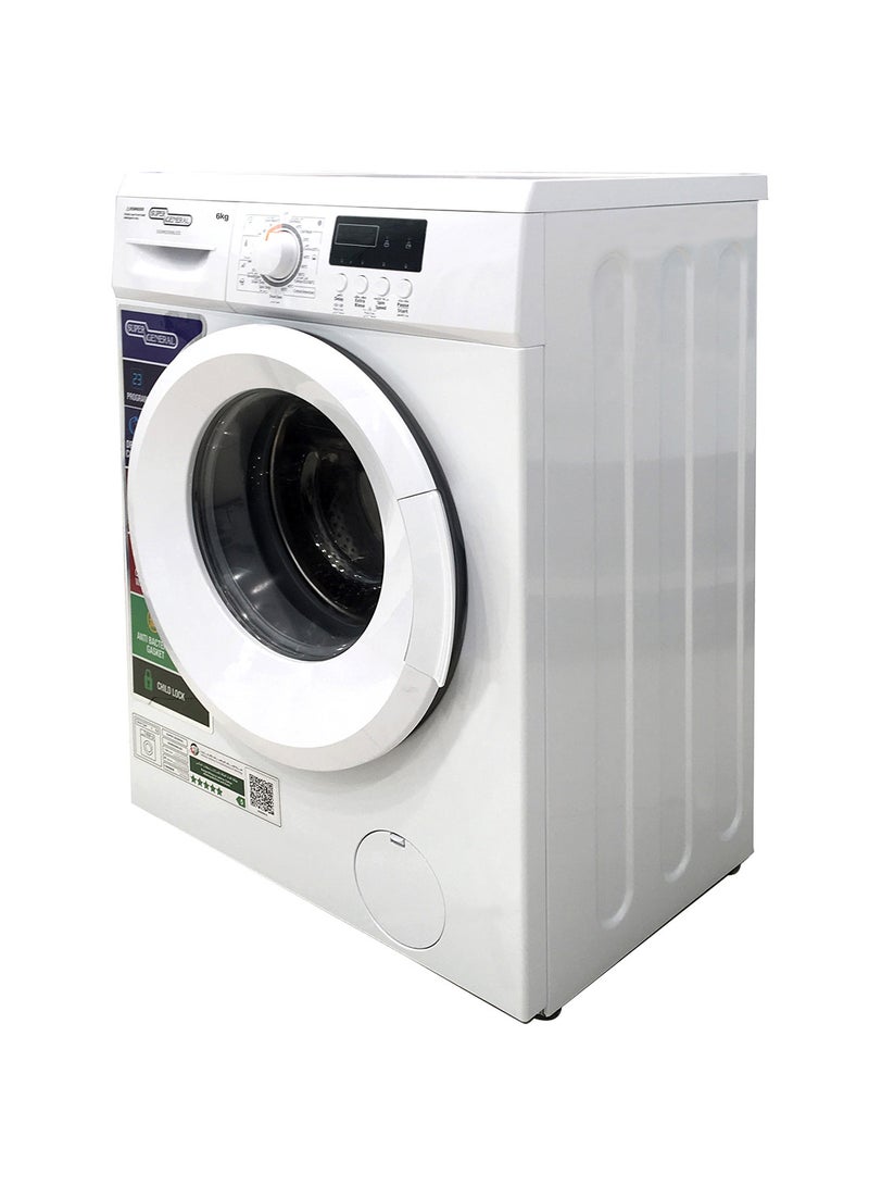 SUPER GENERAL - 23 Program, Front Load Washing Machine, 1000 RPM With Quich Wash And Delay Start 6 kg SGW6200NLED White - Image 1