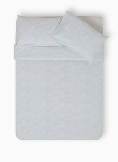 Amal Duvet Cover Set - With 1 Duvet Cover 260X220 Cm And 2 Pillow Cover 50X75 Cm - For Super/King Size Mattress - 100% Cotton Water Colour Ogee Percale - 144 Thread Count Cotton Sky  - Image 4