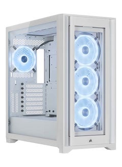 iCUE 5000X RGB QL Edition Mid-Tower Case - (Four CORSAIR QL120 RGB Fans, Included CORSAIR iCUE Lighting Node CORE, Easy Cable Management, 136 Total RGB LEDs)