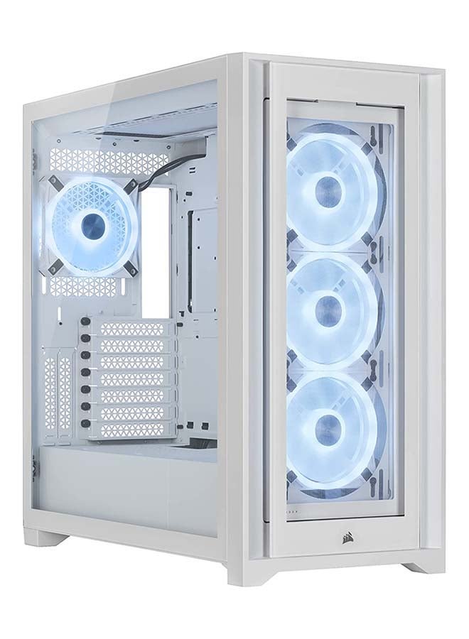 CORSAIR - iCUE 5000X RGB QL Edition Mid-Tower Case - (Four CORSAIR QL120 RGB Fans, Included CORSAIR iCUE Lighting Node CORE, Easy Cable Management, 136 Total RGB LEDs) - Image 1