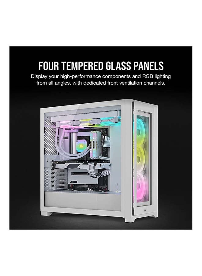 CORSAIR - iCUE 5000X RGB QL Edition Mid-Tower Case - (Four CORSAIR QL120 RGB Fans, Included CORSAIR iCUE Lighting Node CORE, Easy Cable Management, 136 Total RGB LEDs) - Image 1