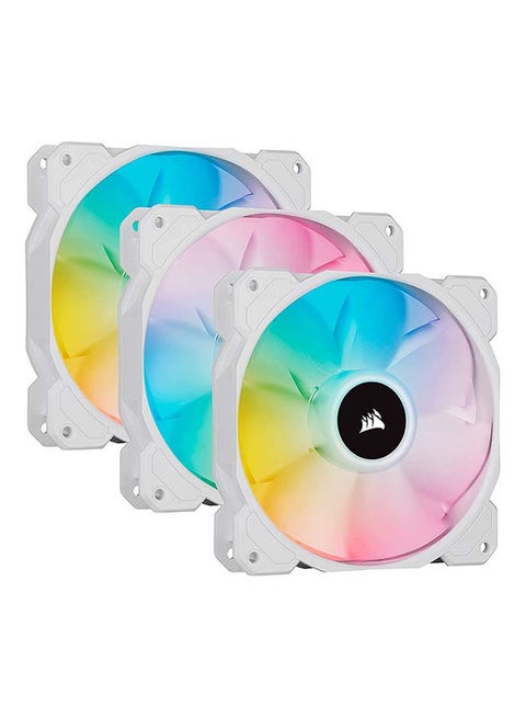 SP Series, White SP120 RGB ELITE, 120mm RGB LED Fan with AirGuide, Triple Pack with Lighting Node CORE