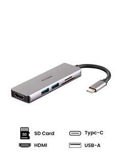 D-Link 5-in-1 USB-C Hub With HDMI And Micro SD Card Reader DUB-M530 grey  - Image 1