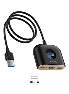 Square Round 4 In 1 Usb Hub Adapter(Usb3.0 To Usb3.0 * 1+Usb2.0 * 3) Black