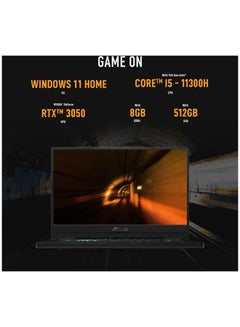 ASUS TUF Dash F15 Gaming FX516PC-HN558W (Upgraded Version) Laptop, I5-11300H 8GB 512GB SSD, NV RTX3050, 4GB Graphics, WIN11 HOME, 15.6 inch FHD 1920X1080, 144Hz, /International Version English/Arabic Eclipse Gray  - Image 3