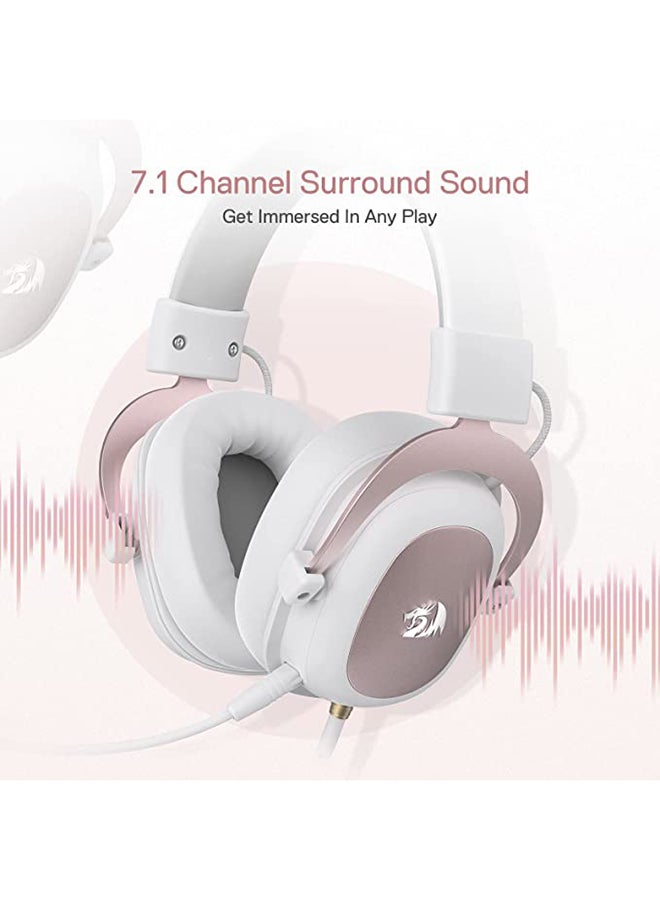 REDRAGON - H510 Zeus White Wired Gaming Headset - 7.1 Surround Sound - Memory Foam Ear Pads - 53MM Drivers - Detachable Microphone - Multi Platforms for PC, PS4/3 & Xbox One/Series X, NS - Image 1