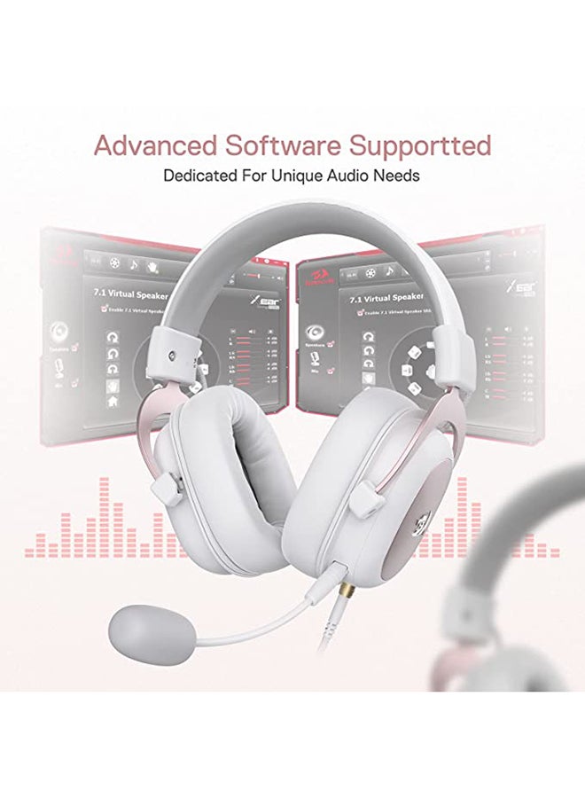 REDRAGON - H510 Zeus White Wired Gaming Headset - 7.1 Surround Sound - Memory Foam Ear Pads - 53MM Drivers - Detachable Microphone - Multi Platforms for PC, PS4/3 & Xbox One/Series X, NS - Image 1