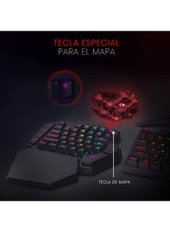 REDRAGON Redragon K585 DITI One-Handed RGB Mechanical Gaming Keyboard Blue Switches Type-C Professional Gaming Keypad with 7 Onboard Macro Keys Detachable Wrist Rest 42 Keys  - Image 3