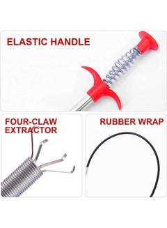 Drain Augers  Drain Clog Remover  Sink Drain Hair Catcher Flexible Pickup Toilet Cleaning Tool With Retractable Claw Stick -- 62.99 Inch Multicolour - v1649153298/N53063586A_2