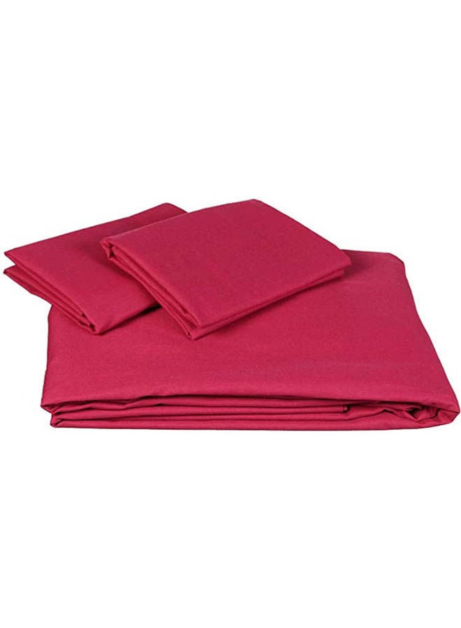 Fitted Bed Sheet Set 3 Pieces Combination Red 220x180cm