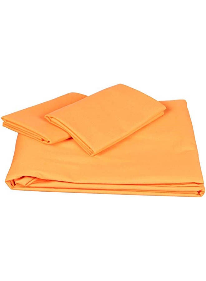 Fitted Bed Sheet Set 4 Pieces Combination Orange 240x260cm - Image 2
