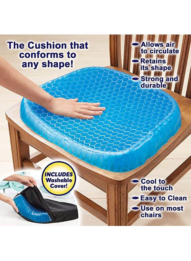 Generic Egg Sitter Seat Cushion With Non Slip Cover Breathable Honeycomb Design Absorbs Pressure Points Enhanced Version Combination Blue 37 X 35.5 X 5cm  - Image 1