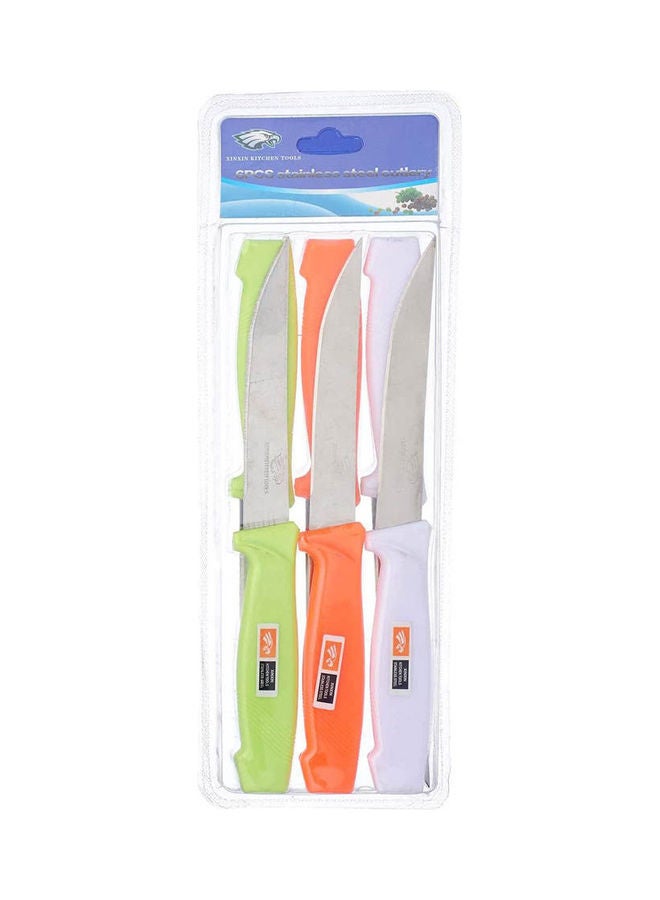 Small Stainless Steel Knife Set 6 Pieces Multicolour