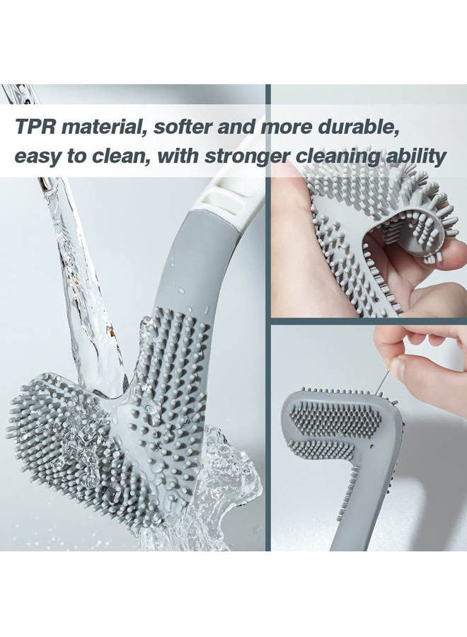 Silicone Toilet Cleaning Brush Grey - Image 2