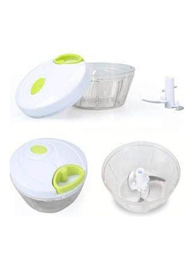 Speedy Chopper Stainless Steel Blade Manual Mini Food Vegetable Pull Chopper White 400ml  - Image 1