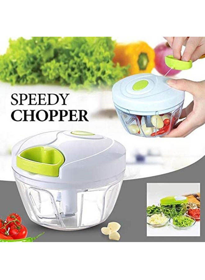 Speedy Chopper Stainless Steel Blade Manual Mini Food Vegetable Pull Chopper White 400ml  - Image 2