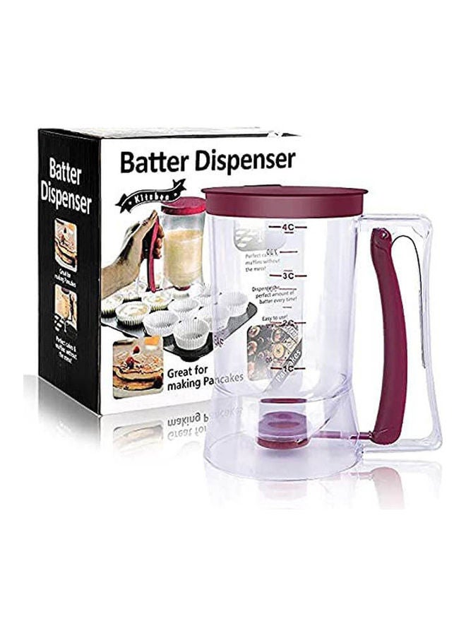 Batter Dispenser With Measuring Label 4 Pack Pancake Mold Egg Shaper As A Gift Next To Batter Dispenser Mauve-Clear - Image 2