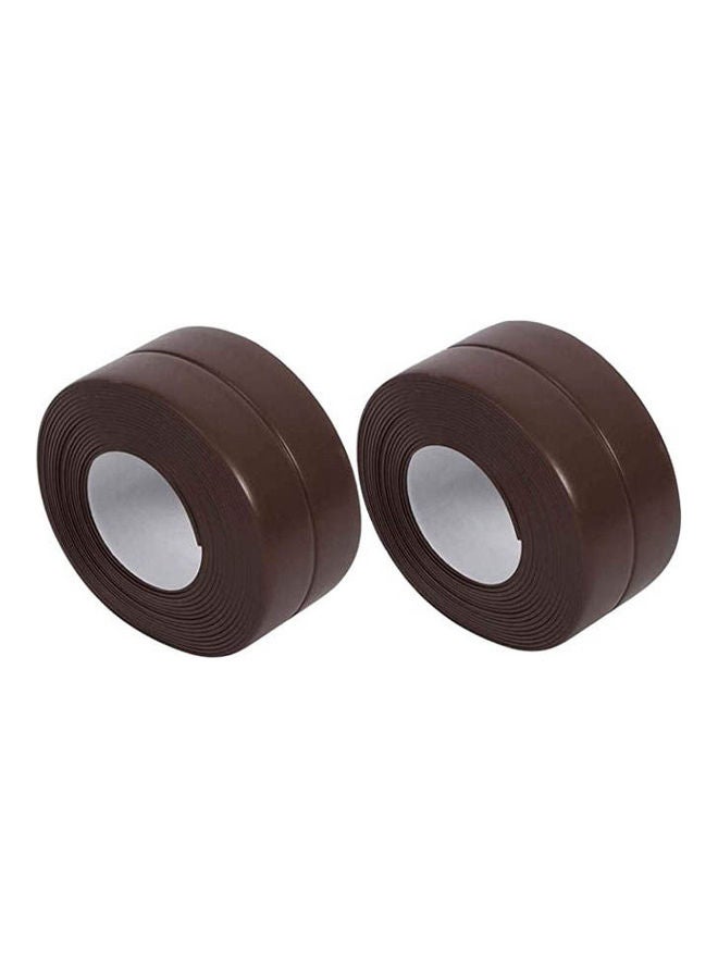 2Pcs Tub And Wall Caulk Strip Kitchen Caulk Tape Bathroom Wall Sealing Tape Waterproof Mildewproof Self Adhesive Decorative Trim Brown 3.2meter  - Image 1