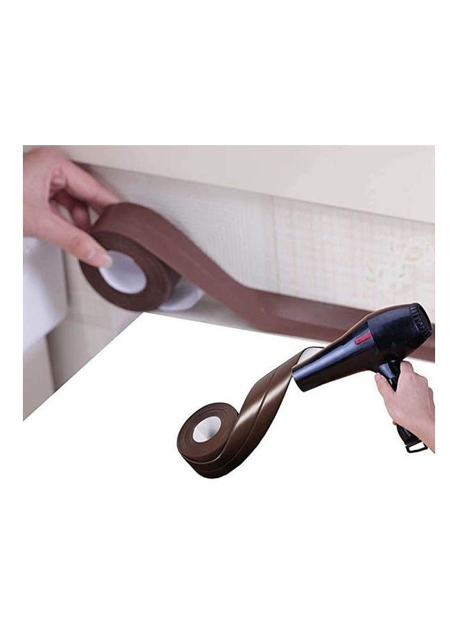 2Pcs Tub And Wall Caulk Strip Kitchen Caulk Tape Bathroom Wall Sealing Tape Waterproof Mildewproof Self Adhesive Decorative Trim Brown 3.2meter  - Image 2