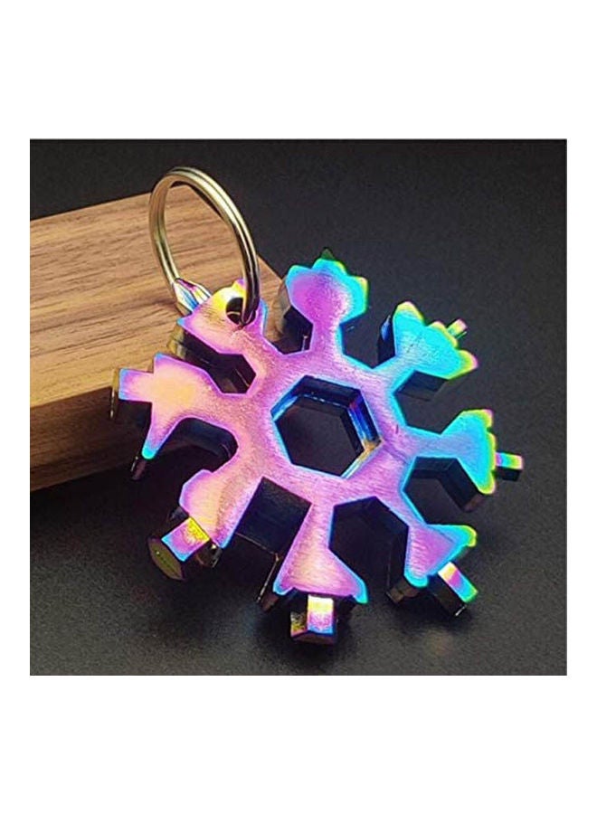 ماركة غير محددة Universal Wrench 18In1 Snowflake Modeling Multitool Portable Pocket Tool Upgrade Box Pendant Wrench Multicolour 