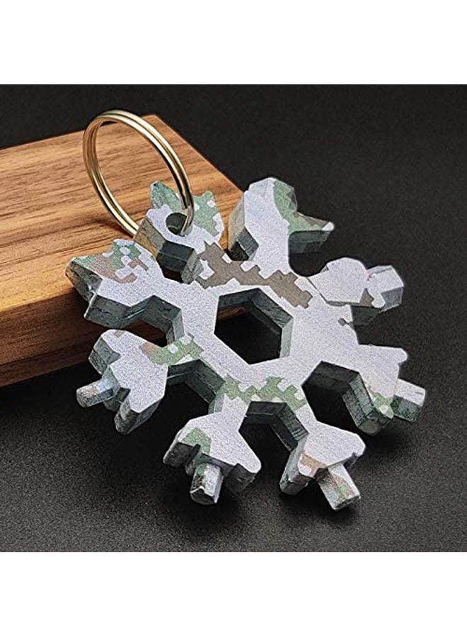 Universal Wrench 18In1 Snowflake Modeling Multitool Portable Pocket Tool Upgrade Box Pendant Wrench Multicolour 