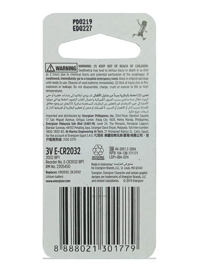Energizer - 2032 Lithium Coin Battery Silver - Image 1