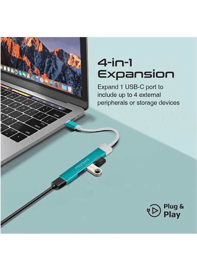 بروميت موزع بيانات USB-C متعدد المنافذ 4 في 1 أزرق - Image 2