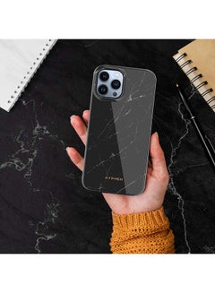 Luxe Marble Case Compatible With Apple iPhone 13 Pro Max -Thermoplastic - Solid-Wireless Charging Compatible Technology-Ultra Thin And Non Fading Prints-Raised Edges Black - v1649160700/N50795917A_5