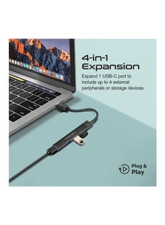 PROMATE 4-in-1 Multi-Port USB-C Data Hub Black  - Image 2