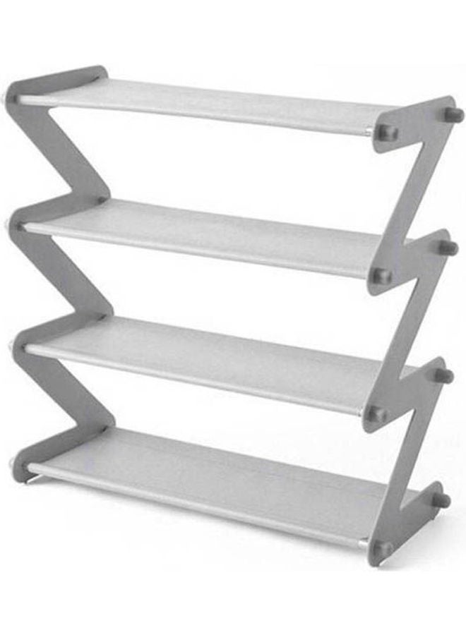Plastic Metal Shoe Organizer Zigzag 4 Levels Grey - Image 2