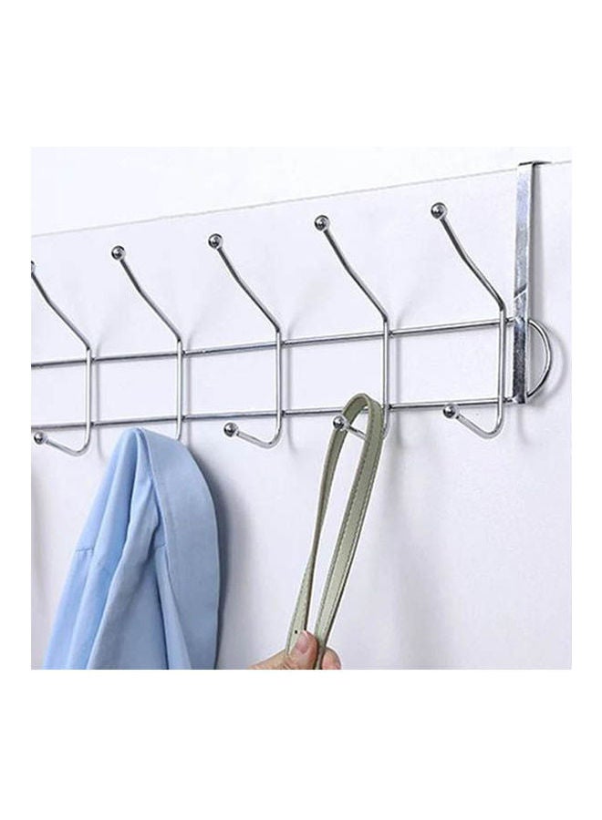 Generic - Metal Chrome Finish Multifunctional Door Hook Organiser/Wall Hook Hanger Suitable for Room, Kitchen, Bathroom Silver - Image 1