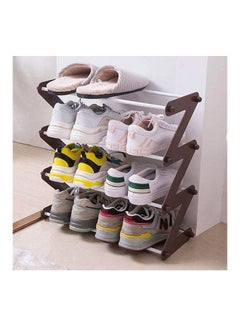 Plastic Metal Shoe Organizer Zigzag 4 Levels Brown - v1649161245/N53066200A_1