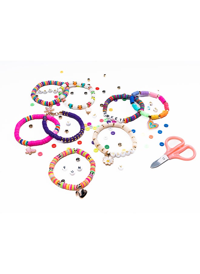 ESSEN - Clay Beads Heishi Bracelet Jewellery Making DIY Bead Craft Kit with Charms Alphabets - 5591+ Pieces 21 x 14 x 4.8cm - Image 1