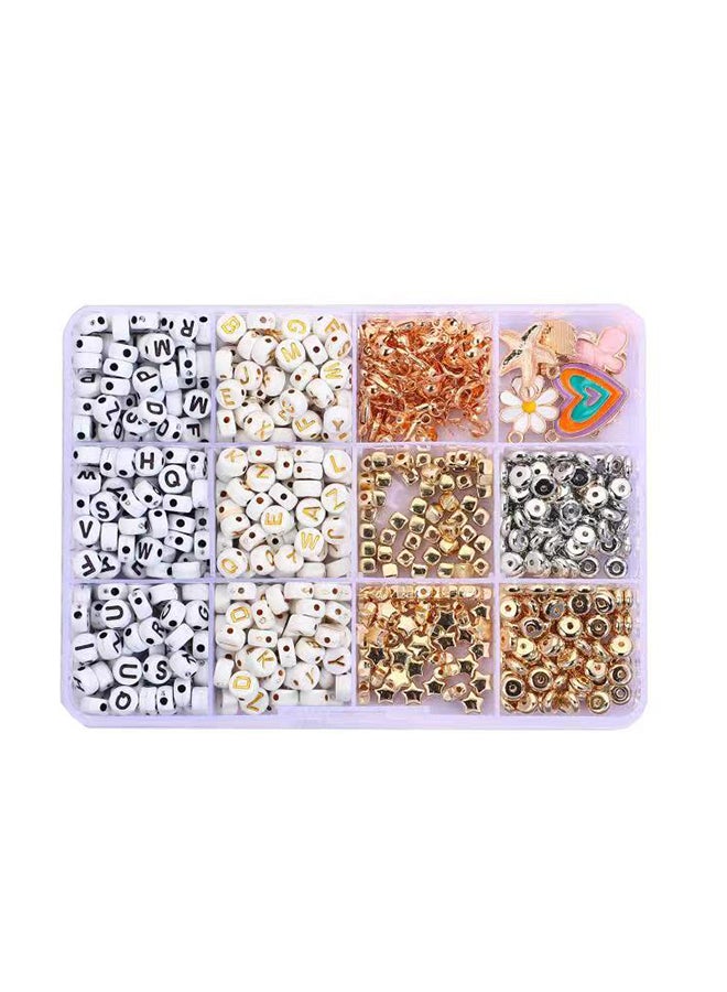 ESSEN - Clay Beads Heishi Bracelet Jewellery Making DIY Bead Craft Kit with Charms Alphabets - 5591+ Pieces 21 x 14 x 4.8cm - Image 1