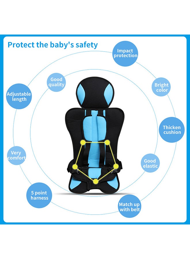 Portable Harnessed Comfortable Cushioned Baby Car Seat Cover Pad - Blue  - Image 2