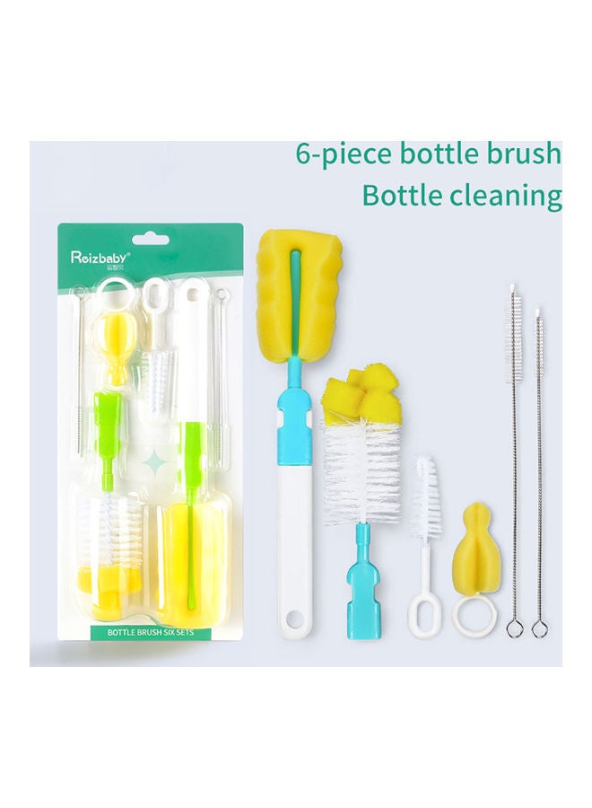 Kidle 6-Piece Multipurpose Baby Feeding Bottle Nipple And Straw Cleaning Brush Set  - Image 1