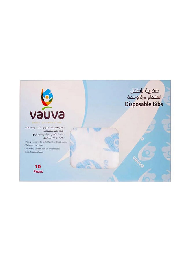 فوفا صدرية للطفل للاستعمال لمرة واحدة بإغلاق عند الرقبة - متعدد الألوان من 10 قطع - Image 1