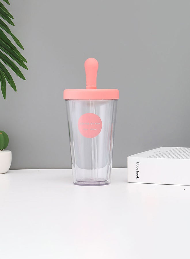 XIMI VOGUE - Double-Walled Water Bottle with Straw Multicolour 420ml - Image 1