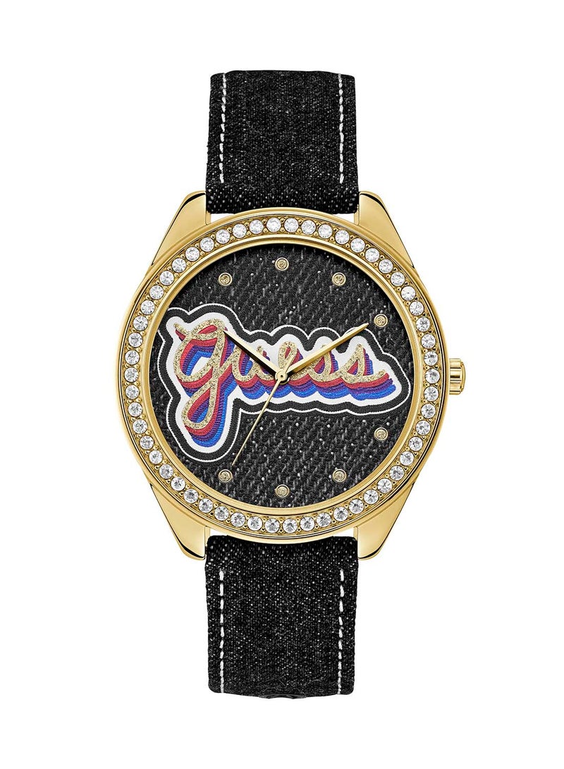 GUESS Women's Trend Analog  Gold Tone Case Watch W1276L2