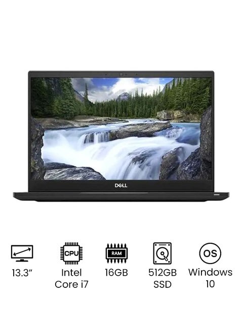 Latitude 7390 Laptop With 13.3-Inch Full HD Display, Core i7 Processor/16GB RAM/512GB SSD/Intel UHD Graphics/Windows 10 620 Graphics/Windows 10 International Version Black