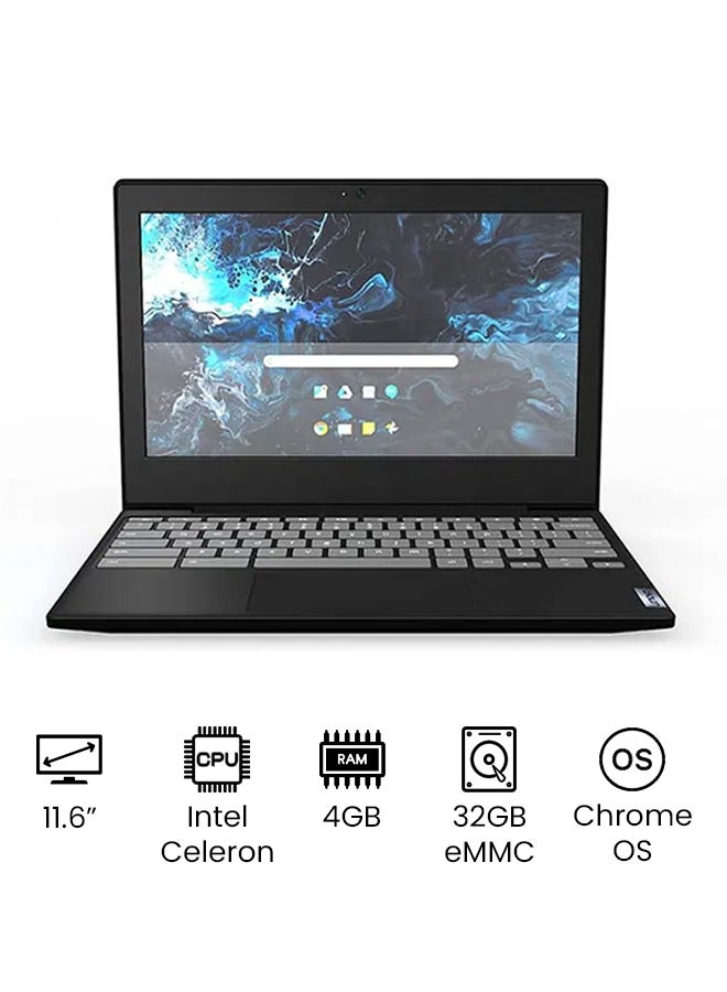 Lenovo - IdeaPad 3 CB 11IGL05 Laptop With 11.6-Inch HD Display, Celeron N4020 Processor/4GB RAM/32GB eMMC/Integrated Intel UHD Graphics/Chrome OS Onyx Black - Image 1