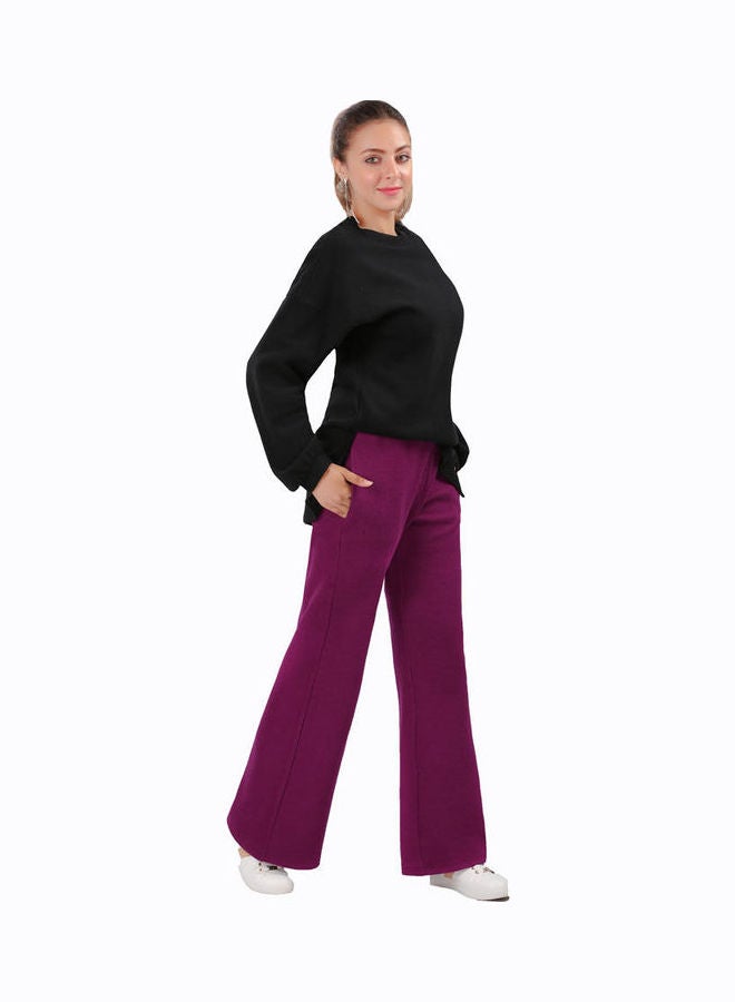 Smoky Egypt - Casual Plain-Basic Round Neck Blouse Black - Image 1