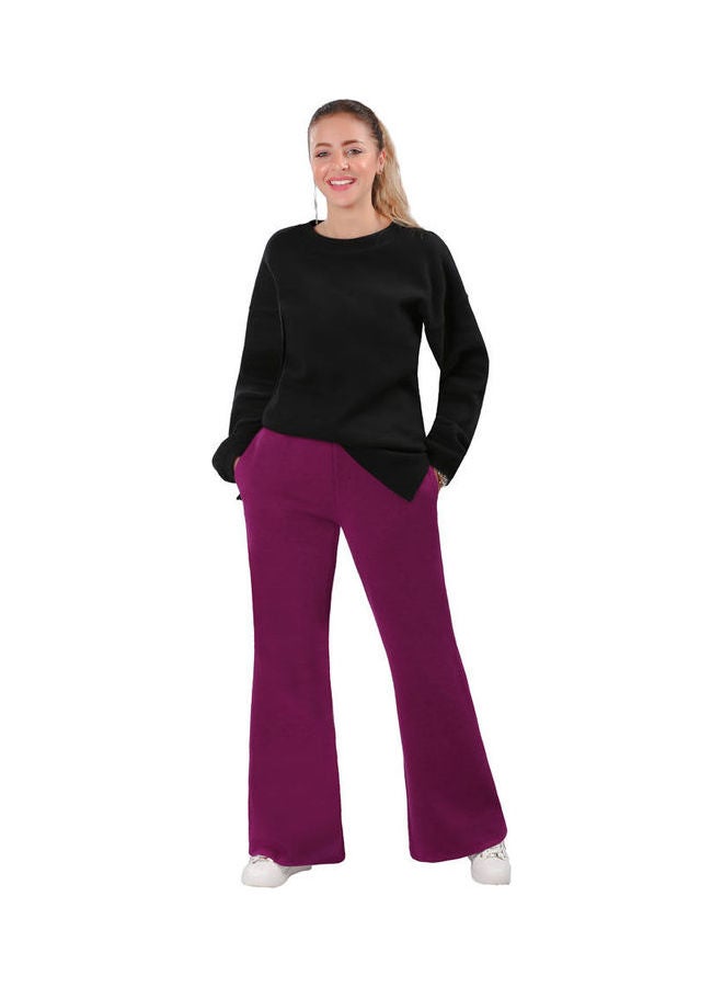 Smoky Egypt - Casual Plain-Basic Round Neck Blouse Black - Image 1