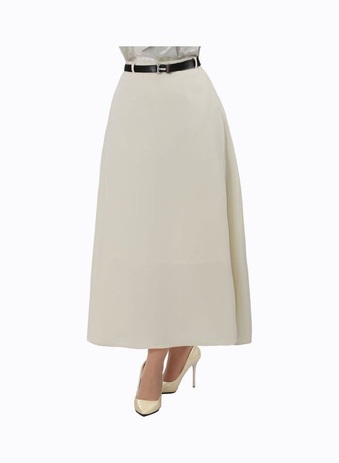 سموكي إيجيبت Casual Half Circle Crepe Skirt Beige  - Image 1