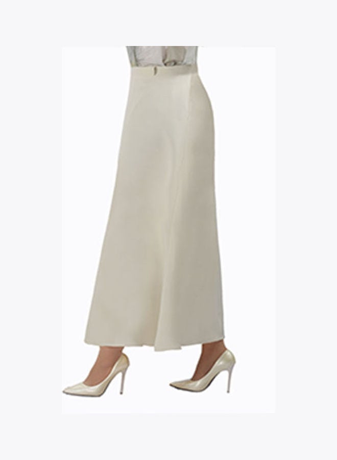 Casual Half Circle Crepe Skirt Beige - v1649218392/N52997825V_2