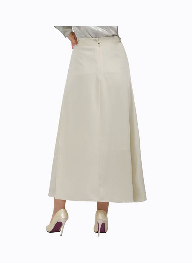 Casual Half Circle Crepe Skirt Beige - v1649218392/N52997825V_3