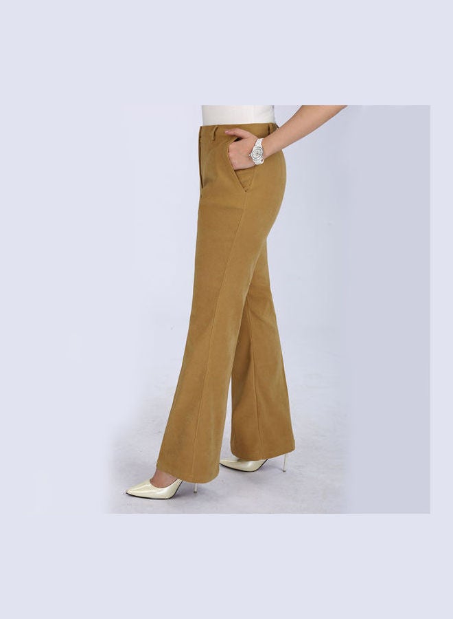 Smoky Egypt - Casual Flare Log Oxford Pant Camel - Image 1