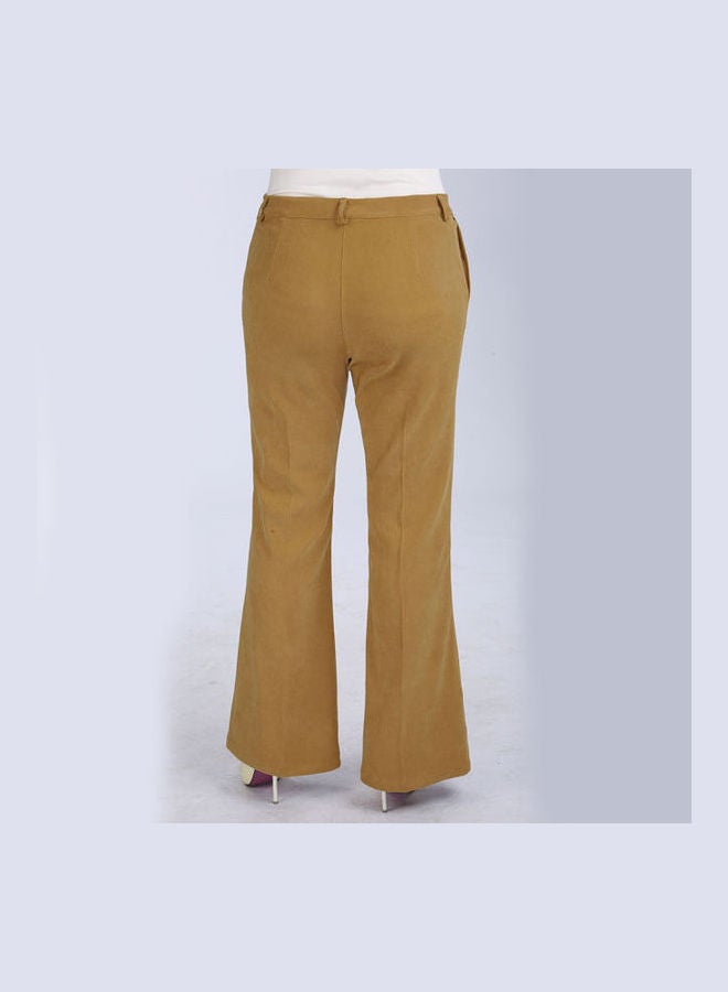 Smoky Egypt - Casual Flare Log Oxford Pant Camel - Image 1